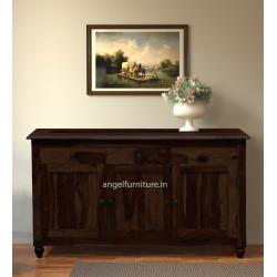 Angel Furniture Colorado Sideboard with Three Drawer and Sideboard (Standard, Walnut Finish)