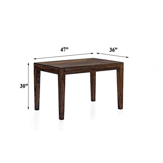 Angel's Four Seater Simply Design Sheesham Wood Dining Table (Walnut Finish)