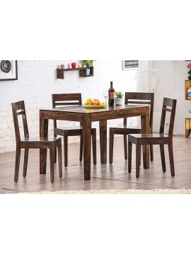 Angel's Four Seater Simply Design Sheesham Wood Dining Table (Walnut Finish)