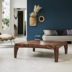 Angel Furniture sheesham Wood Coffee Table Lunar Design (Honey Finish)