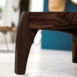 Angel Furniture sheesham Wood Coffee Table Lunar Design (Walnut Finish)