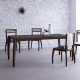 Angel Furniture Lunar Solid Sheesham Wood Dining Set Six Seater (Walnut Finish)