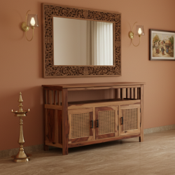Serenity Dining Room Cabinet (Honey Finish) cane