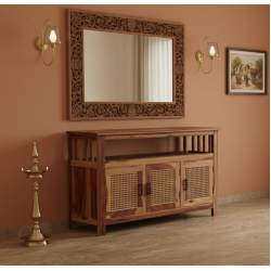 Serenity Dining Room Cabinet (Honey Finish) cane
