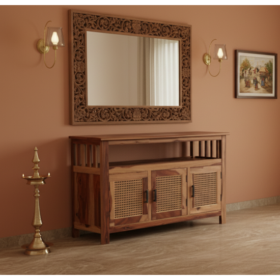 Serenity Dining Room Cabinet (Honey Finish) cane