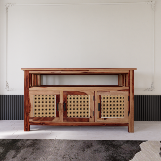 Serenity Dining Room Cabinet (Honey Finish) cane