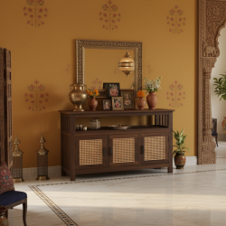 Serenity Dining Room Cabinet (Walnut Finish) cane