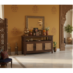 Serenity Dining Room Cabinet (Walnut Finish) cane