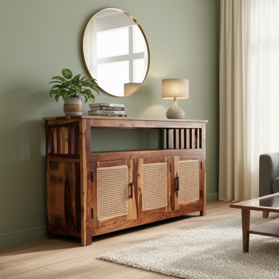 Serenity Dining Room Cabinet (Honey Finish) cane