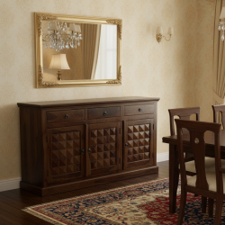 Diamond Design Sideboard 3 Door 3 Drawer (Walnut Finish) Diamond Design Sideboard 3 Door 3 Drawer (Walnut Finish)