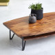 ANGEL FURNITURE Sheesham Wood Metallic Coffee Table with Iron Legs