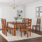 ANGEL FURNITURE Sheeasham Wood Kallang Dining Set Six Seater | Dining Table Set (Honey Finish)