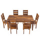 ANGEL FURNITURE Sheeasham Wood Kallang Dining Set Six Seater | Dining Table Set (Honey Finish)