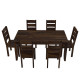 ANGEL FURNITURE Sheeasham Wood Kallang Dining Set Six Seater | Dining Table Set (WalnutFinish)