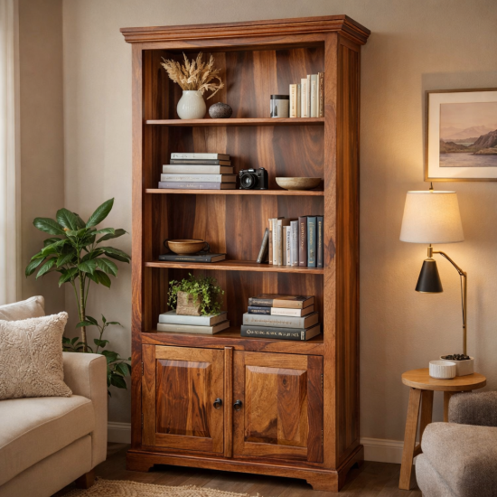 Orchid Classic Designed Large Size Bookshelf (Honey Finish)