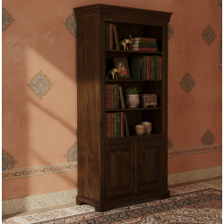 Downton Classic Wardrobe | Bookshelf Storage (Walnut Finish)