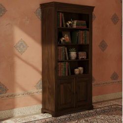 Downton Classic Wardrobe | Bookshelf Storage (Walnut Finish)
