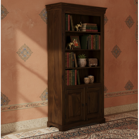 Downton Classic Wardrobe | Bookshelf Storage (Walnut Finish)
