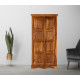 ANGEL FURNITURE Sheesham Wood Downton Classic Wardrobe | Bookshelf Storage (Honey Finish)