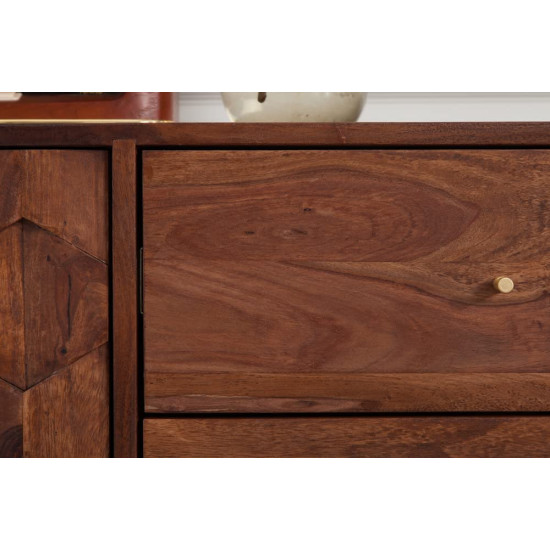 Geneva Sideboard with Three Drawer 145x40x75 CM (Honey Finish)