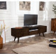 Hexagoanl Brick Design Entertainment Unit | Tv Unit (Walnut Finish)