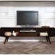 Hexagoanl Brick Design Entertainment Unit | Tv Unit (Walnut Finish)