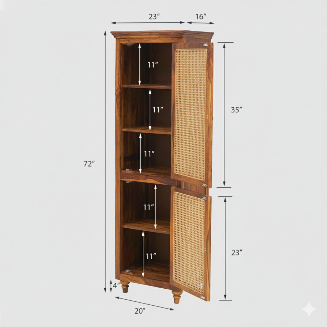 Buy Ballarat Kitchen Cabinet Cane | Angel Furniture