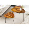ANGEL FURNITURE Sheesham Wood Oval Shape Nested Coffee Table with Hairpin Legs in Honey Finish