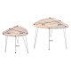 ANGEL FURNITURE Sheesham Wood Oval Shape Nested Coffee Table with Hairpin Legs in Honey Finish