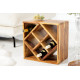 ANGEL FURNITURE Cube end Table Solid Wood (Wine Rack, Honey Finish)