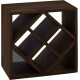ANGEL FURNITURE Cube end Table Solid Wood (Wine Rack, Walnut Finish)