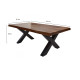 ANGEL FURNITURE Fremont sheesham Wood Live Edge Coffee Table with Metal Base Leg 110x60x40