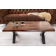 ANGEL FURNITURE Fremont sheesham Wood Live Edge Coffee Table with Metal Base Leg 110x60x40