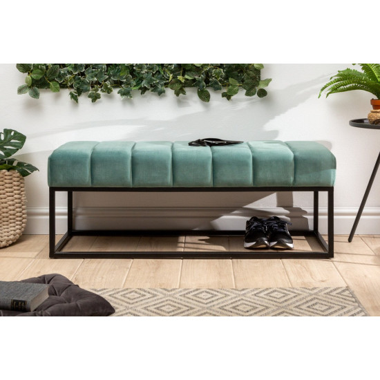 ANGEL FURNITURE Fresno Long Ottoman Cum Bench | Hallway Bench | Dining Bench | Extra Seating 108x40x40 CM (Spanish Green)