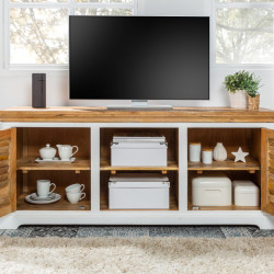 ANGEL FURNITURE Whitewave Solid Wood Tv Cabinet Two Door Storage Unit | Entertainment Unit 160x70x45 CM (Tv Unit)