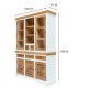 Angel Furniture Whitewave Solid Wood Crockery Cabinet | Large Hutch Cabinet | Kitchen Storage Furniture 150x45x180 CM (Crockery Cabinet)