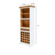 ANGEL FURNITURE Whitewave Solid Wood Wine Rack with Glass and Bottle Holders | Rustic Bar Cabinet 72x45x196 CM (Wine Rack)