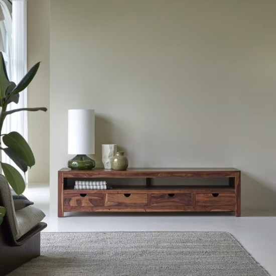 Timeless Long Storage TV Unit 200x45x50 CM Honey Finish Timeless Long Storage TV Unit 200x45x50 CM Honey Finish