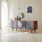Precision TV Stand (Gray & Honey Finish)