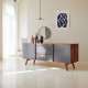 Precision TV Stand (Gray & Honey Finish)
