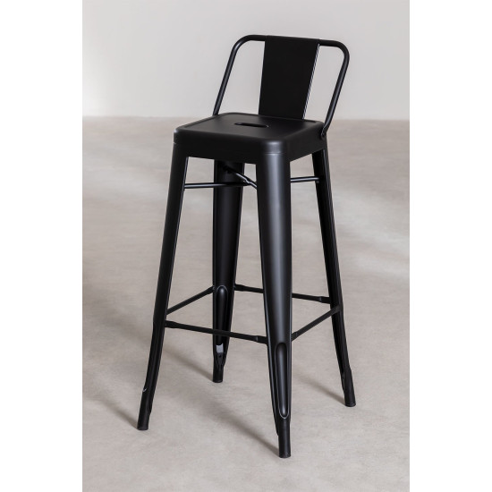 Metal Bar Stool In Black