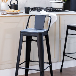 Metal Bar Stool In Black