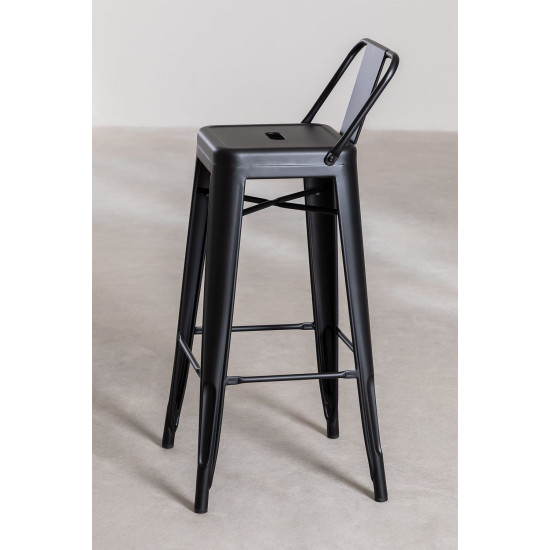 Metal Bar Stool In Black