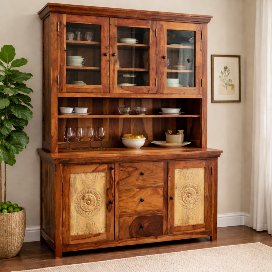 Mandala Kitchen Cabinet Honey Finish