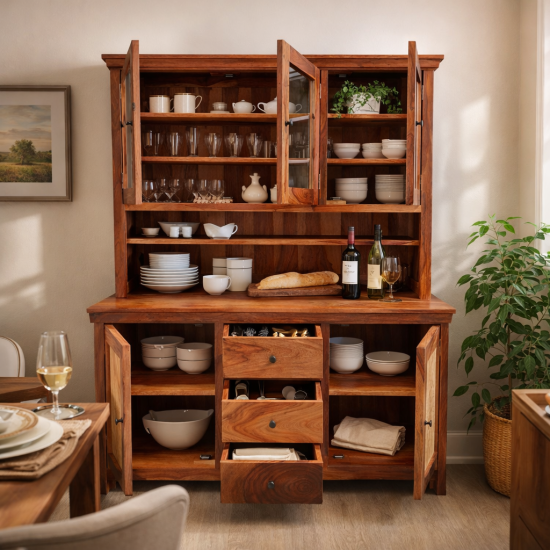 Mandala Kitchen Cabinet Honey Finish