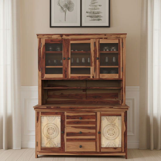 Mandala Kitchen Cabinet Honey Finish