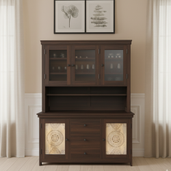 Mandala Kitchen Cabinet Walnut Finish
