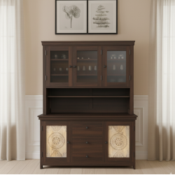 Mandala Kitchen Cabinet Walnut Finish