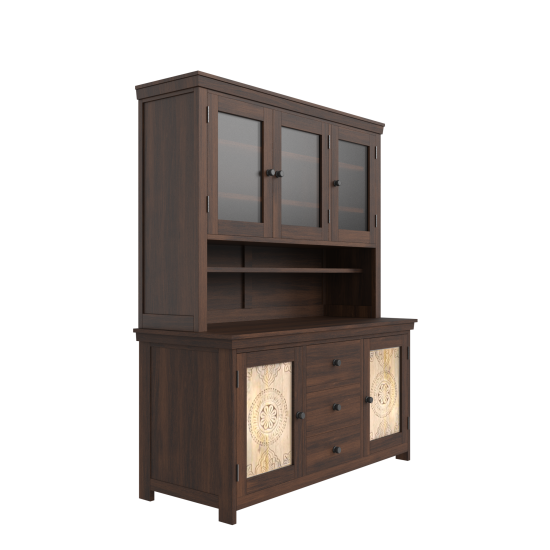 Mandala Kitchen Cabinet Walnut Finish