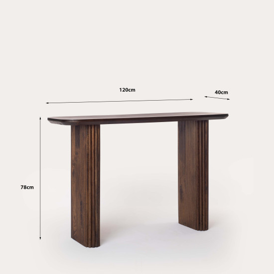 Grafton Console Table Fluted Legs Wenge Finish Sheesham Wood